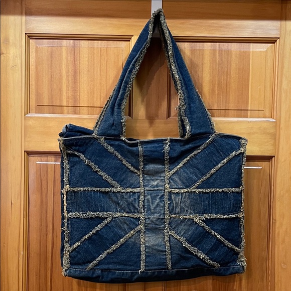 Denim Patchwork Tote Bag by Wheeling Hand - Picture 1 of 8